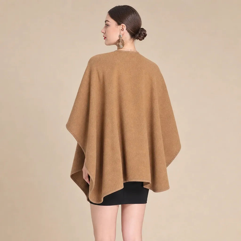Ton poncho Poncho En Laine Femme Camel