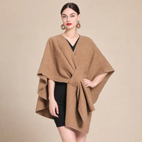 Ton poncho Poncho En Laine Femme Camel
