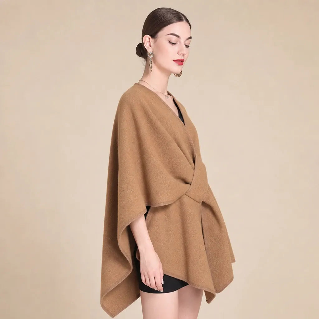 Ton poncho Poncho En Laine Femme Camel