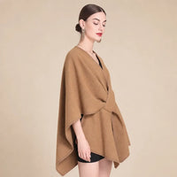 Ton poncho Poncho En Laine Femme Camel