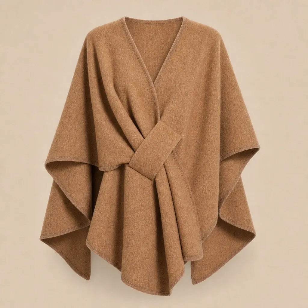 Ton poncho Poncho En Laine Femme Camel