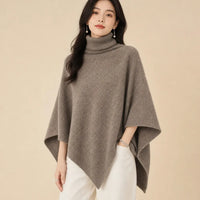 Ton poncho Poncho En Laine Femme Col Roulé En Tricot