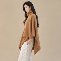 Ton poncho Poncho En Laine Femme Col Roulé En Tricot