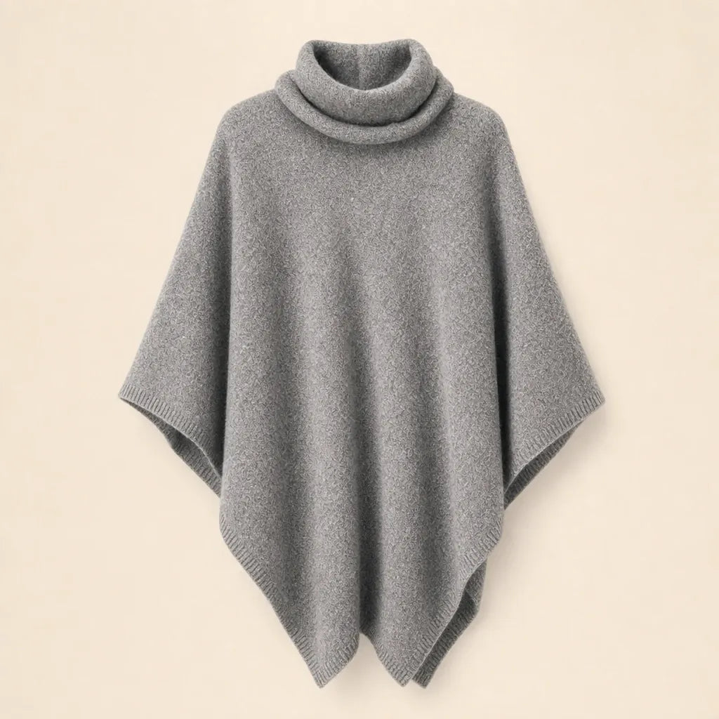 Ton poncho Poncho En Laine Femme Col Roulé En Tricot