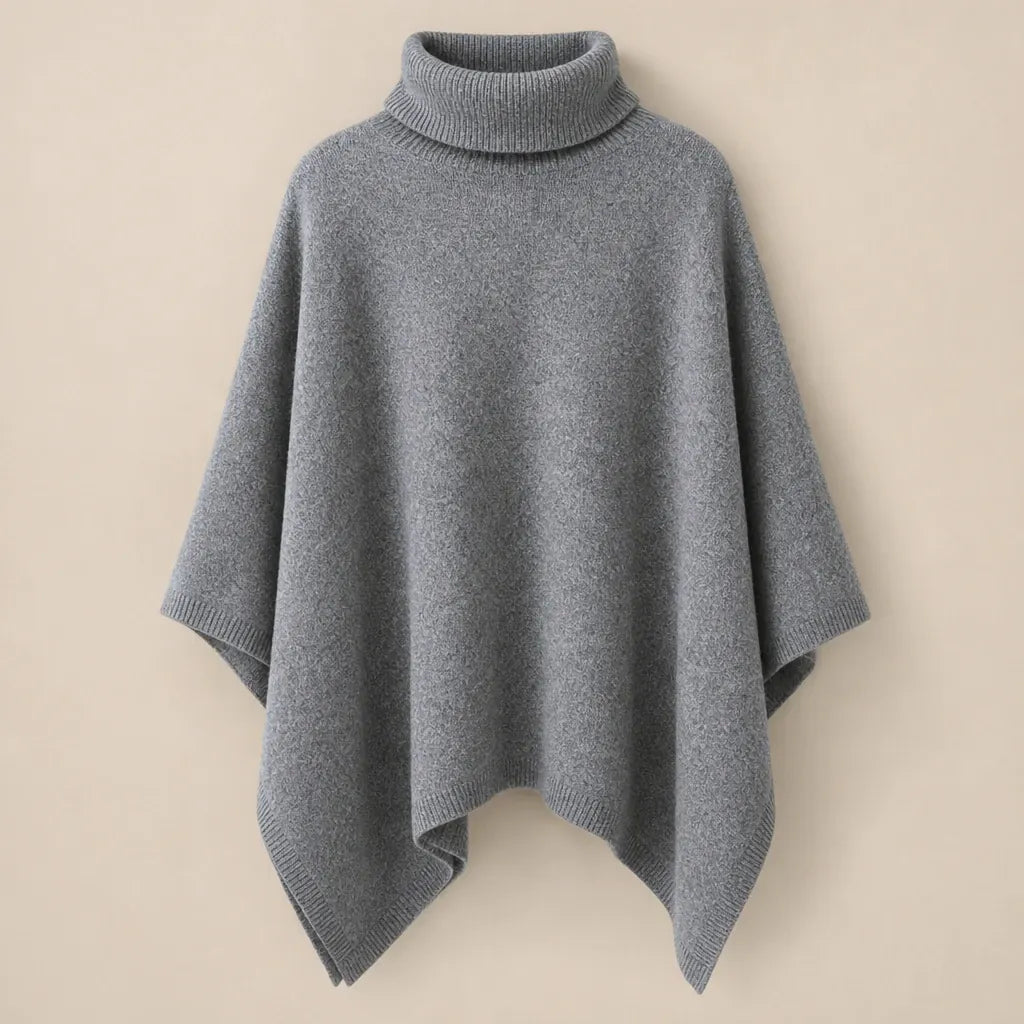 Ton poncho Poncho En Laine Femme Col Roulé En Tricot