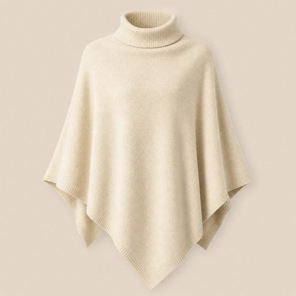 Ton poncho Poncho En Laine Femme Col Roulé En Tricot