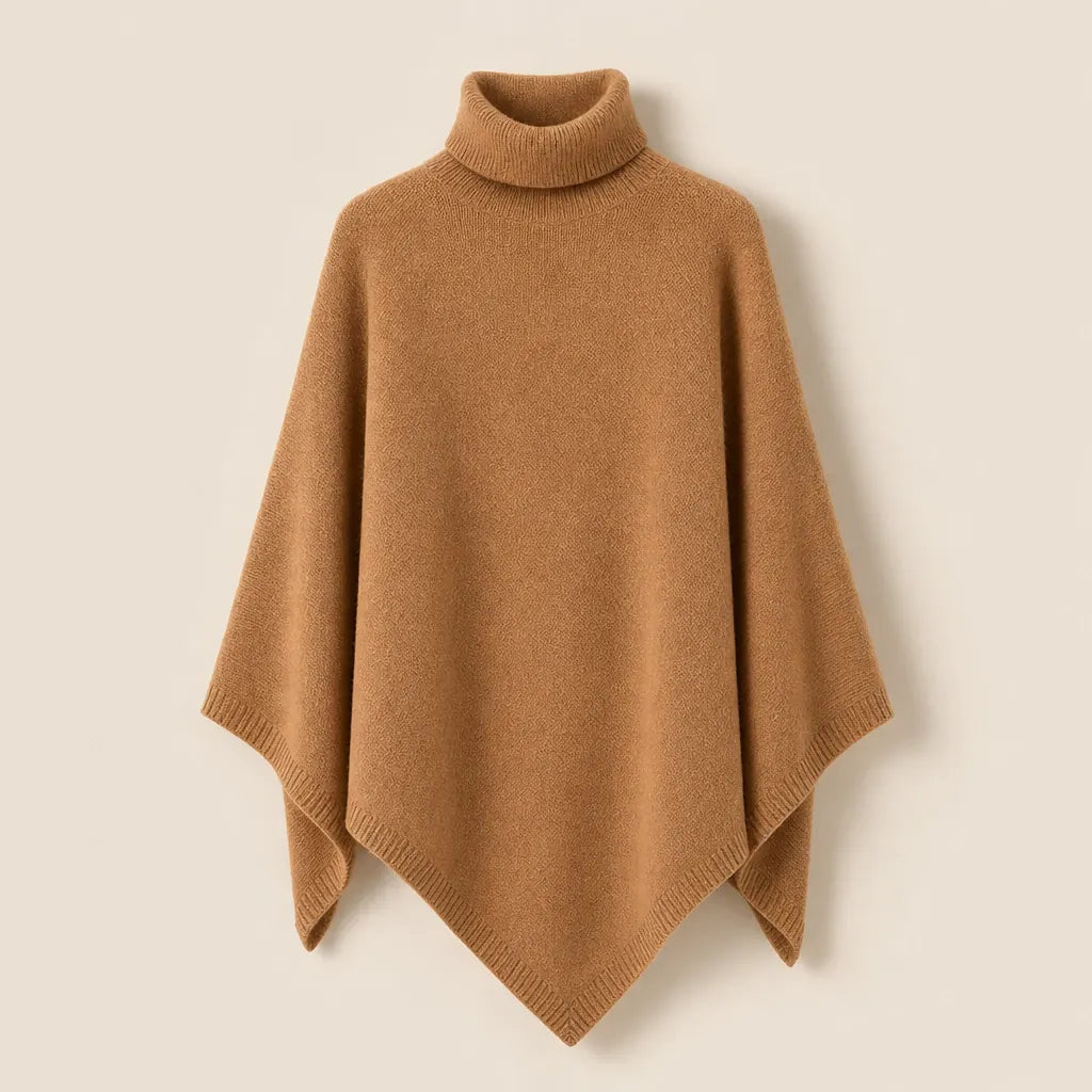 Ton poncho Poncho En Laine Femme Col Roulé En Tricot