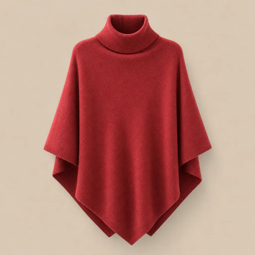 Ton poncho Poncho En Laine Femme Col Roulé En Tricot