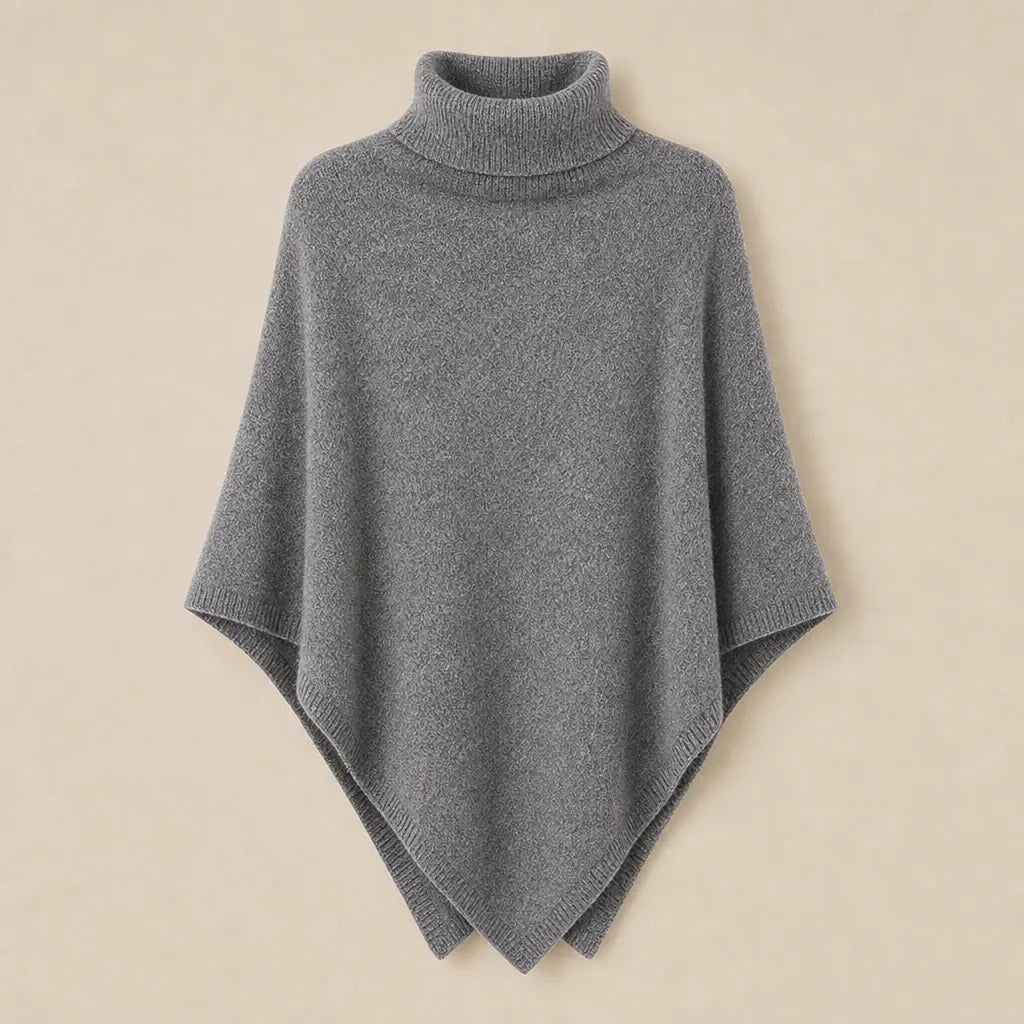 Ton poncho Poncho En Laine Femme Col Roulé En Tricot