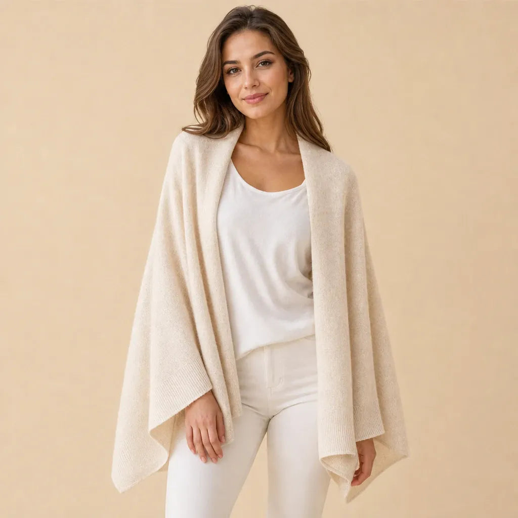 Ton poncho Poncho En Laine Tricoté Double Usage