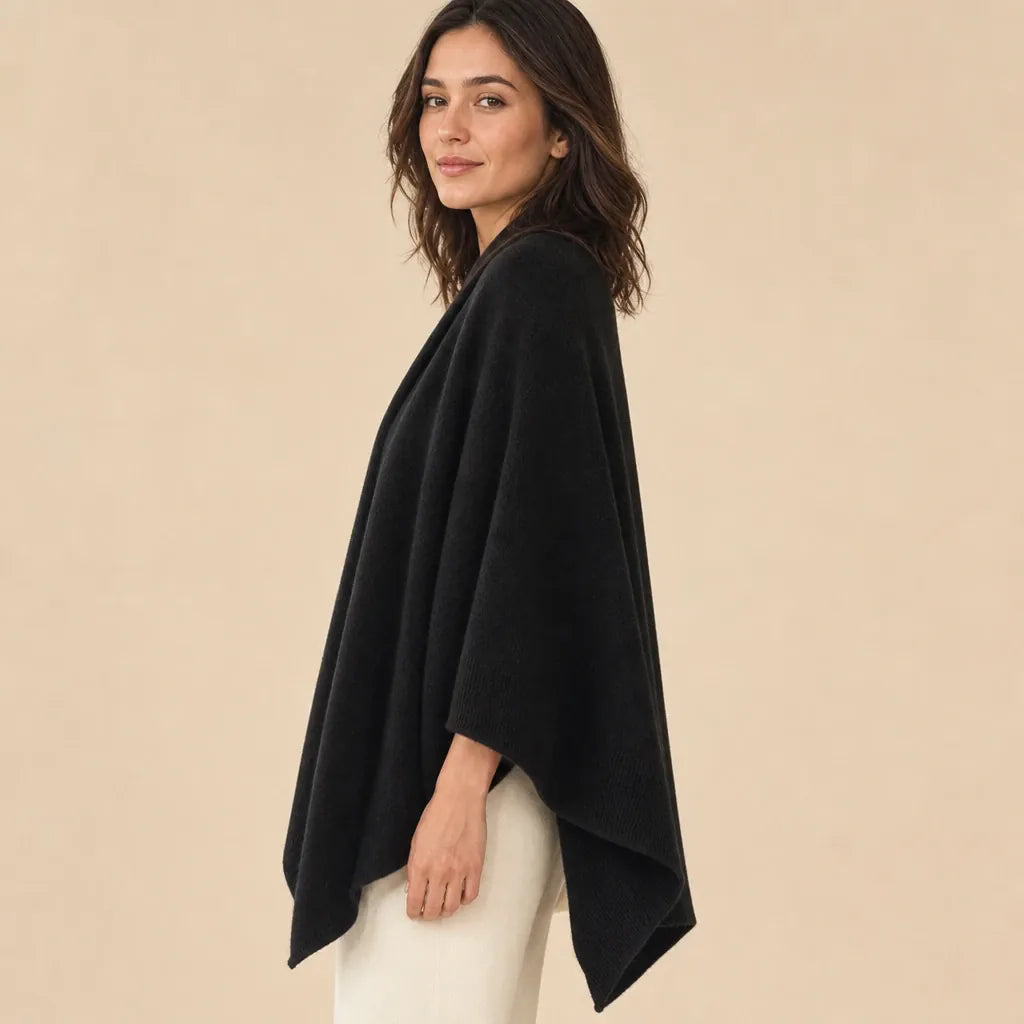Ton poncho Poncho En Laine Tricoté Double Usage