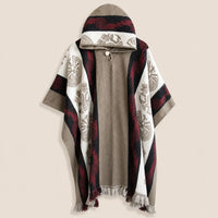 Ton poncho Poncho En Maille À Capuche Motif Ethnique