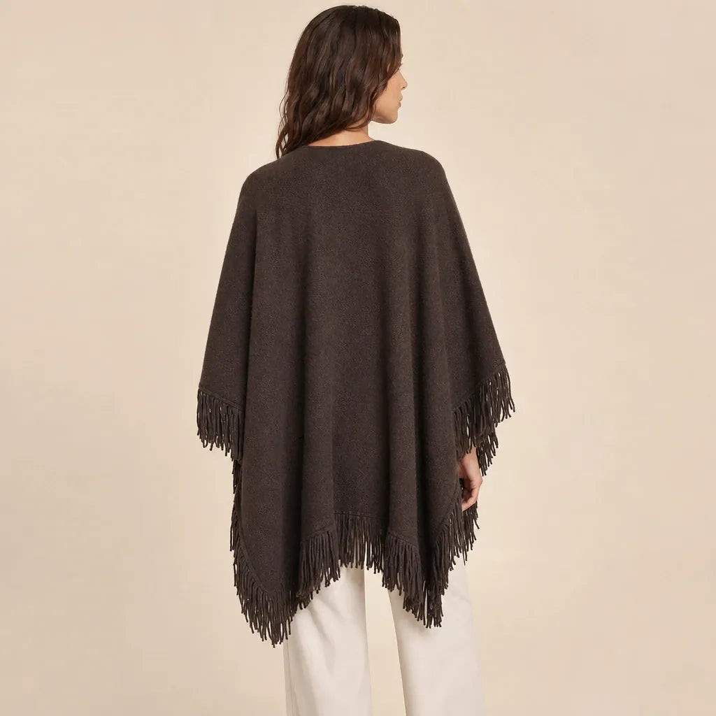 Ton poncho Poncho En Maille À Franges