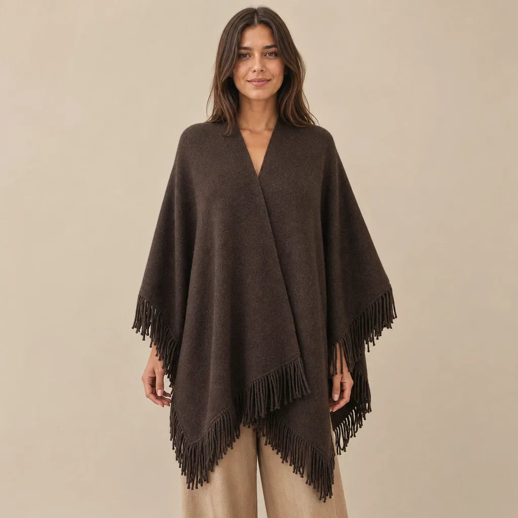 Ton poncho Poncho En Maille À Franges