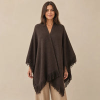 Ton poncho Poncho En Maille À Franges