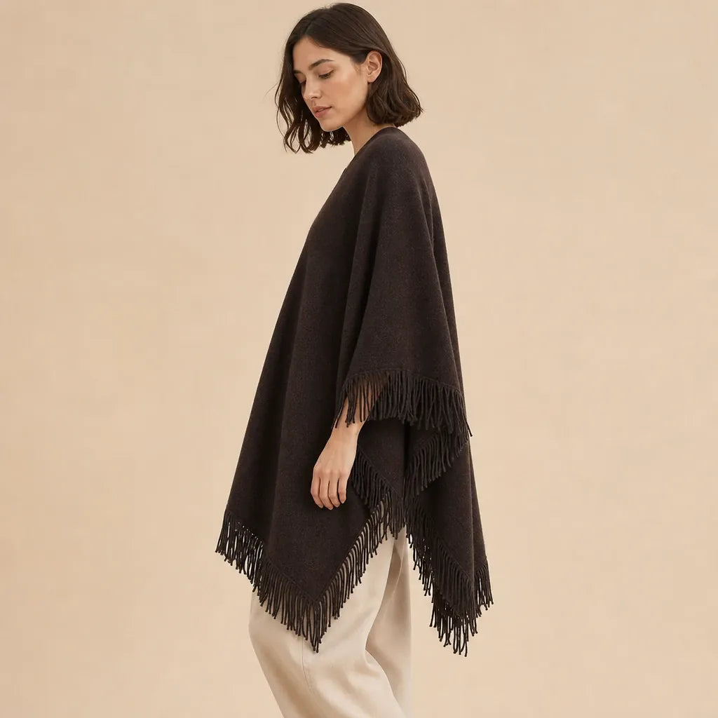 Ton poncho Poncho En Maille À Franges