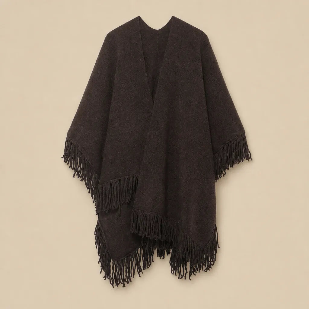 Ton poncho Poncho En Maille À Franges