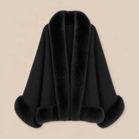 Ton poncho Poncho En Maille Avec Col En Fausse Fourrure