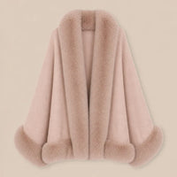 Ton poncho Poncho En Maille Avec Col En Fausse Fourrure