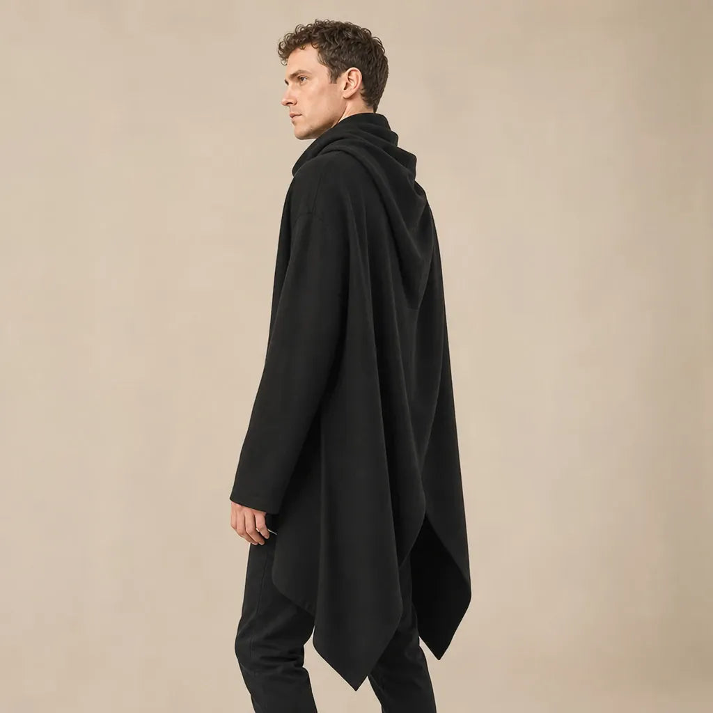 Ton poncho Poncho En Mélange De Coton Asymétrique À Col Montant