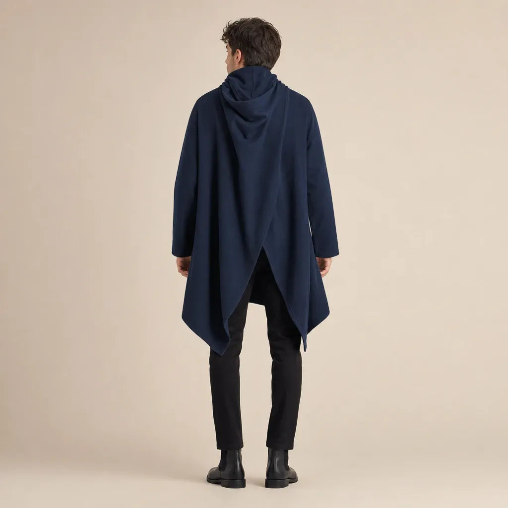 Ton poncho Poncho En Mélange De Coton Asymétrique À Col Montant