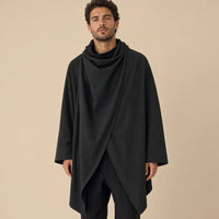 Ton poncho Poncho En Mélange De Coton Asymétrique À Col Montant
