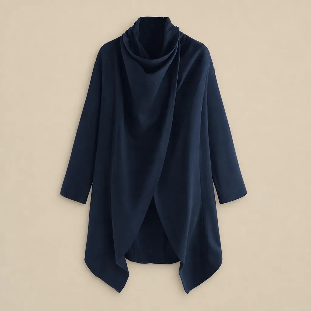 Ton poncho Poncho En Mélange De Coton Asymétrique À Col Montant