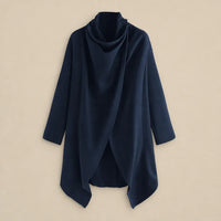 Ton poncho Poncho En Mélange De Coton Asymétrique À Col Montant