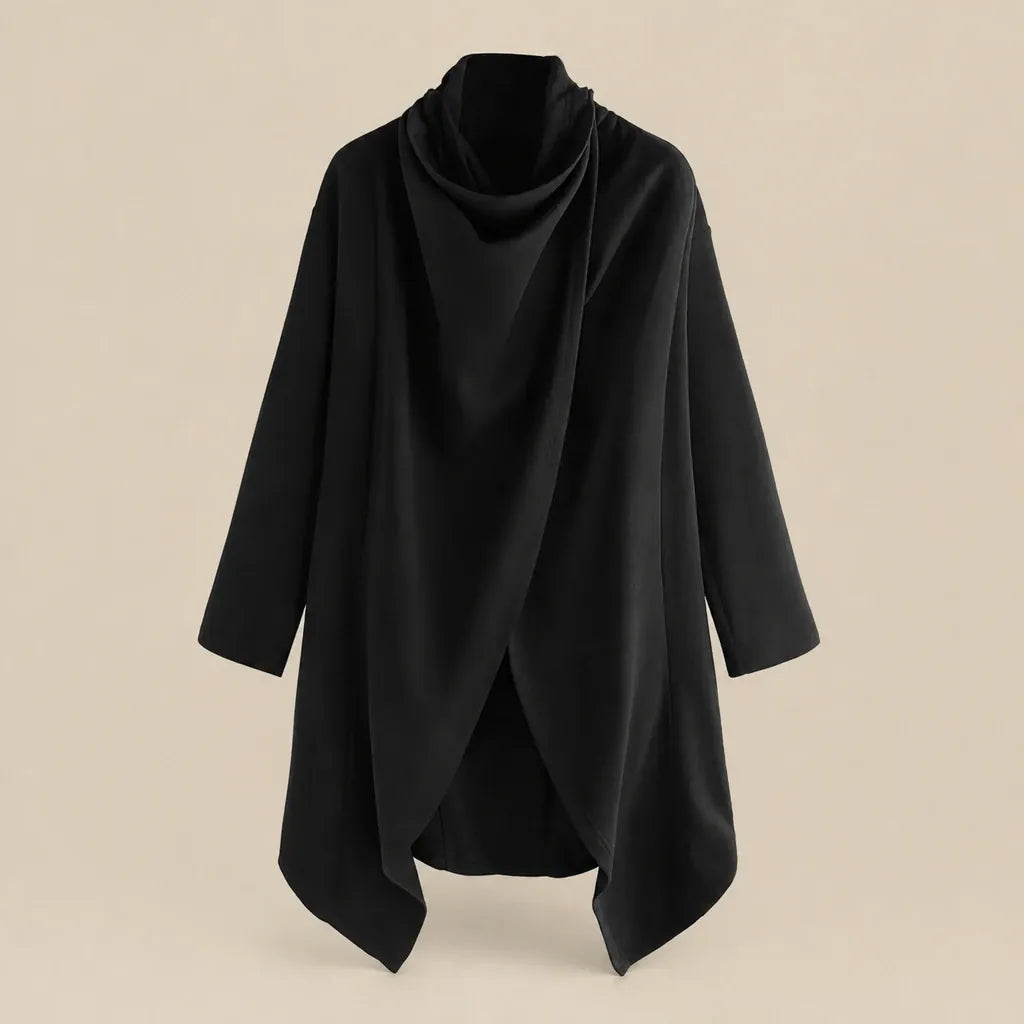 Ton poncho Poncho En Mélange De Coton Asymétrique À Col Montant