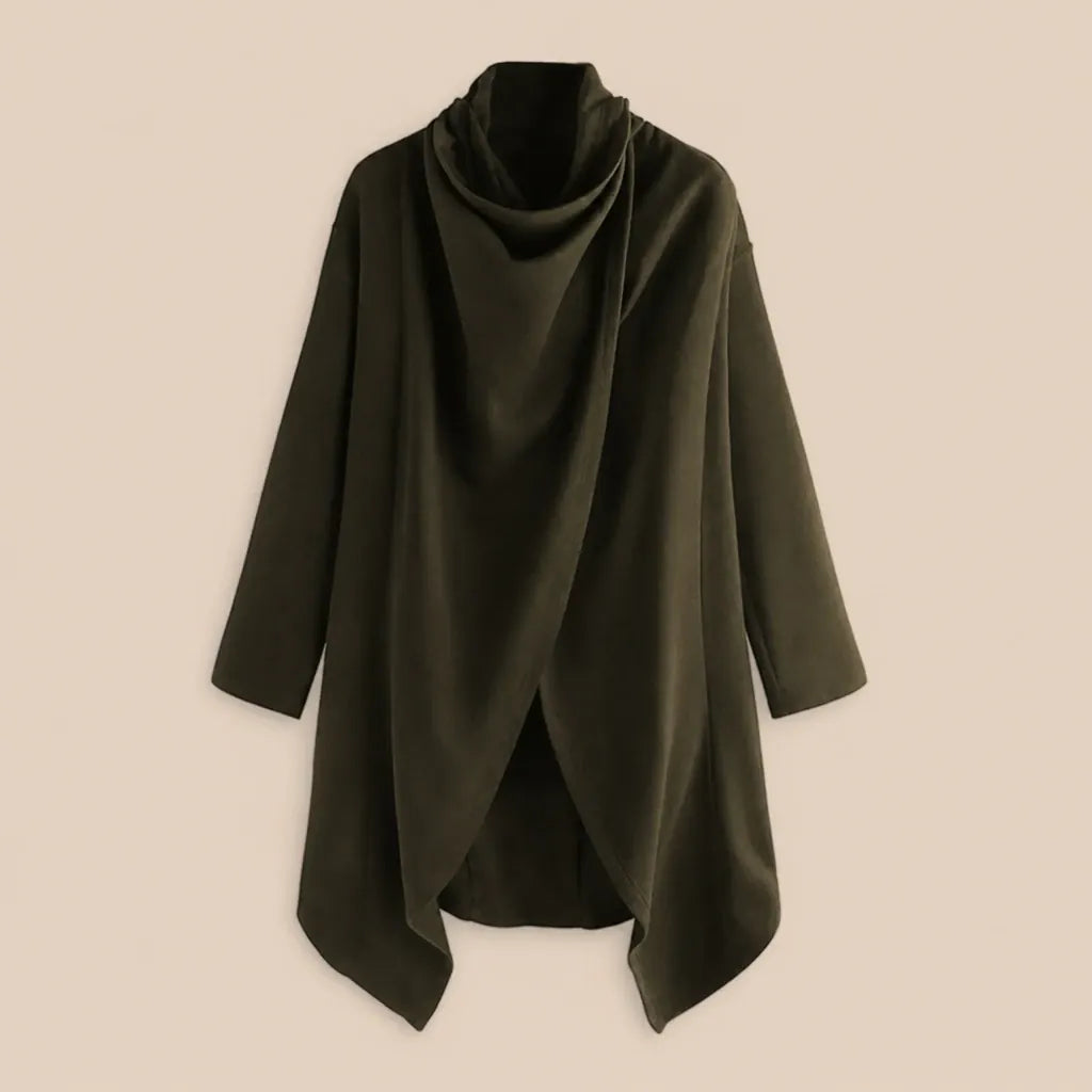 Ton poncho Poncho En Mélange De Coton Asymétrique À Col Montant