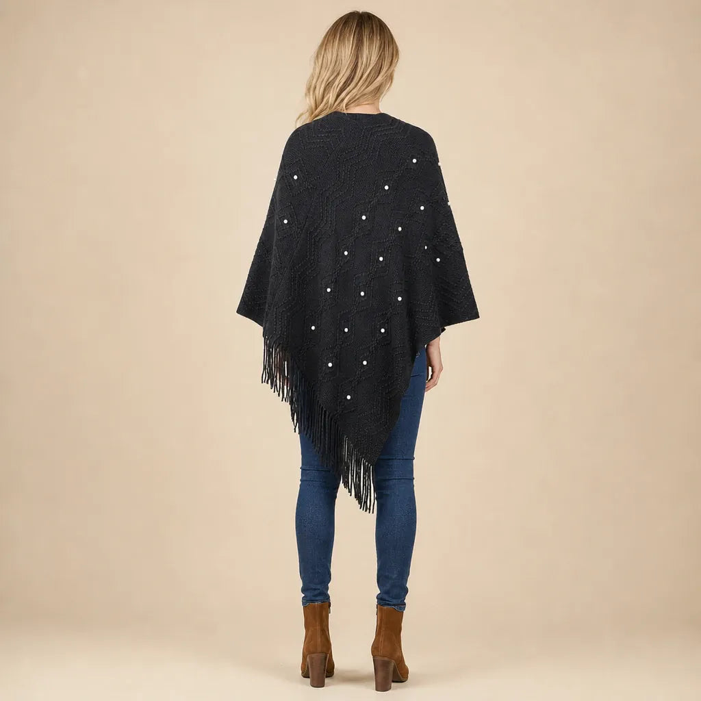 Ton poncho Poncho En Nylon À Franges Avec Perles