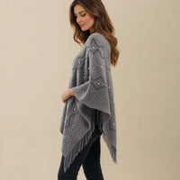 Ton poncho Poncho En Nylon À Franges Avec Perles
