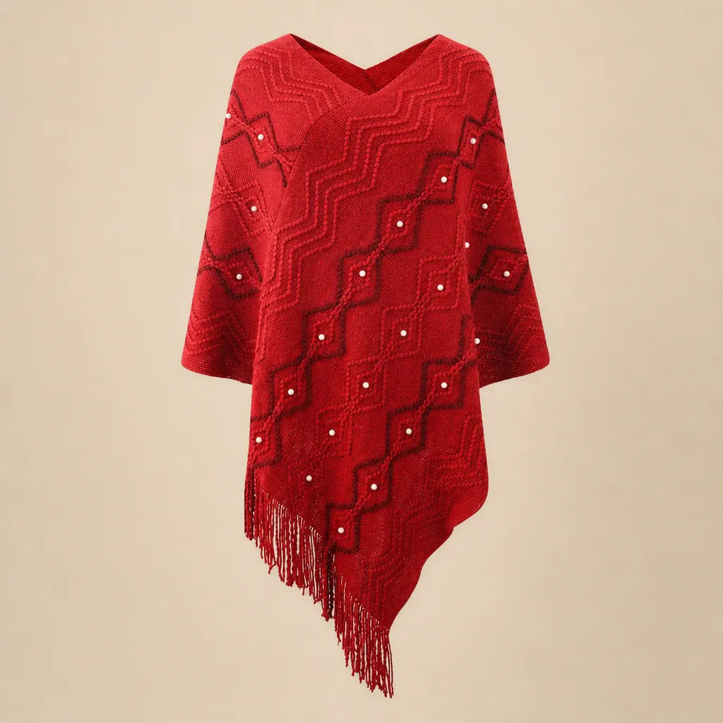 Ton poncho Poncho En Nylon À Franges Avec Perles