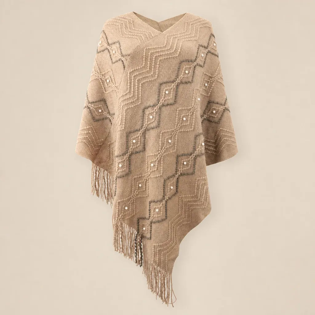 Ton poncho Poncho En Nylon À Franges Avec Perles