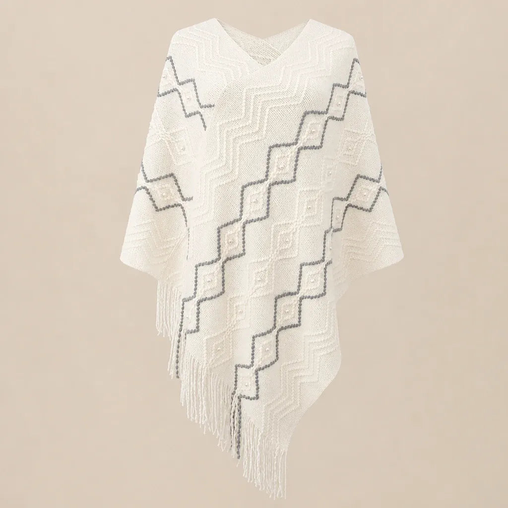 Ton poncho Poncho En Nylon À Franges Avec Perles