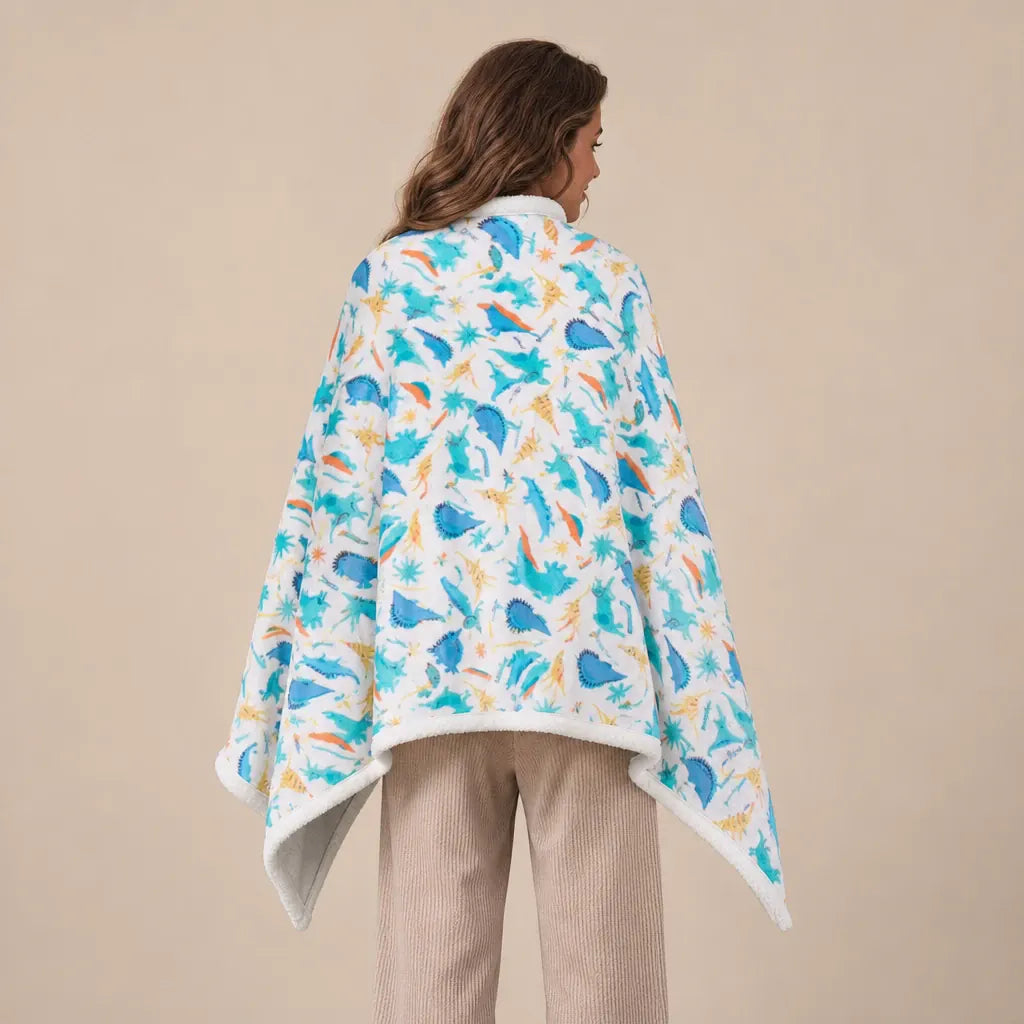Ton poncho Poncho En Polaire Imprimé Dinosaure De Flanelle