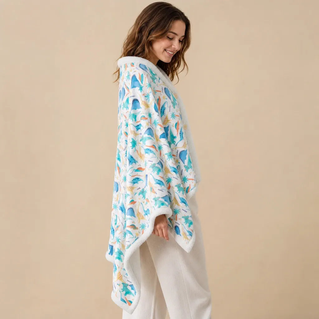 Ton poncho Poncho En Polaire Imprimé Dinosaure De Flanelle