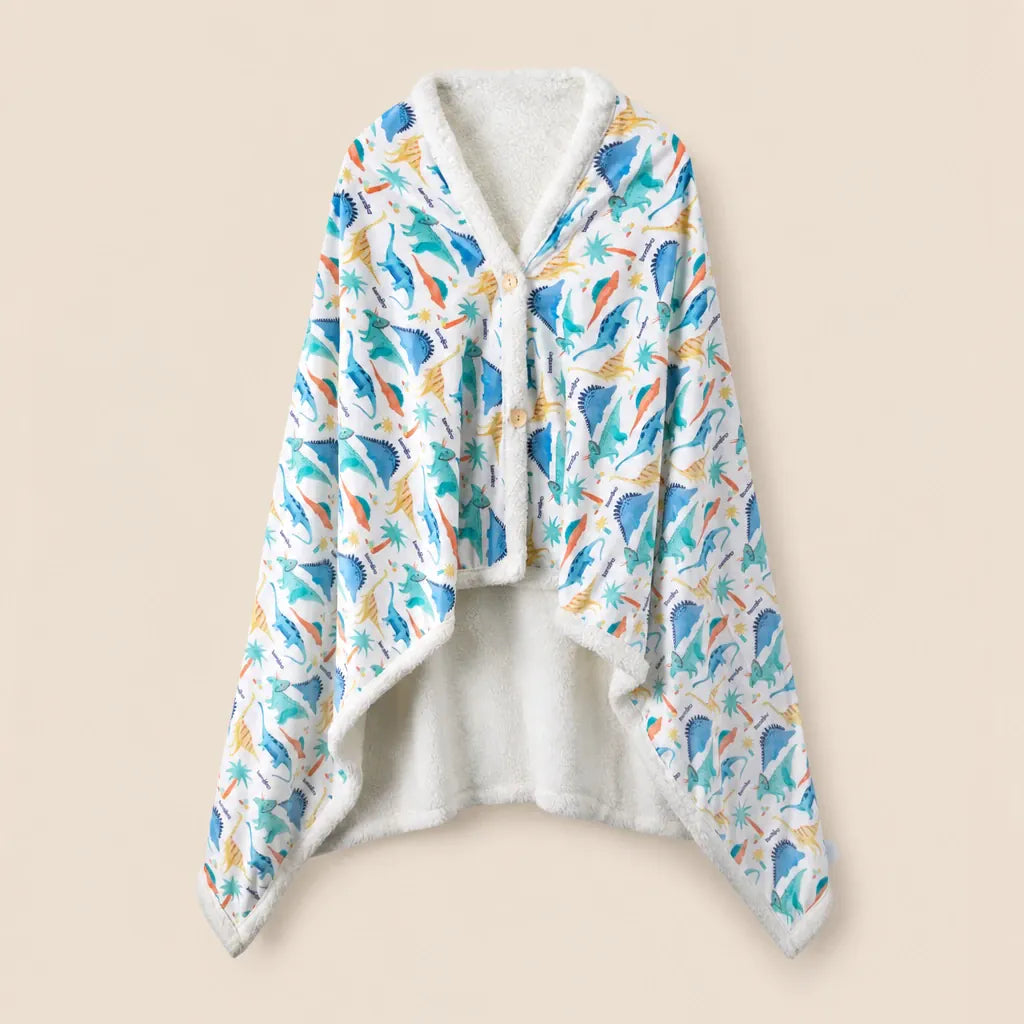 Ton poncho Poncho En Polaire Imprimé Dinosaure De Flanelle