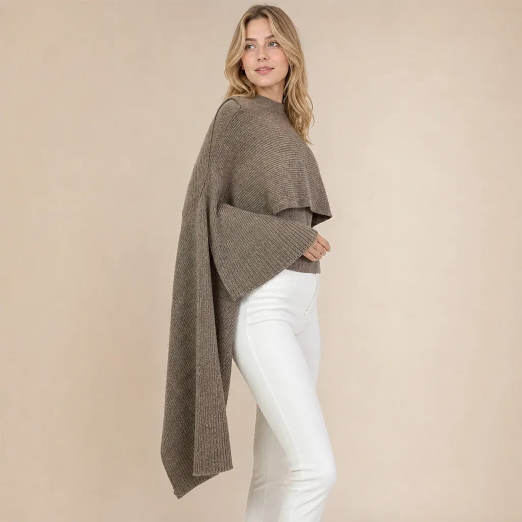Ton poncho Poncho Femme Asymétrique Tricoté