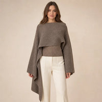 Ton poncho Poncho Femme Asymétrique Tricoté