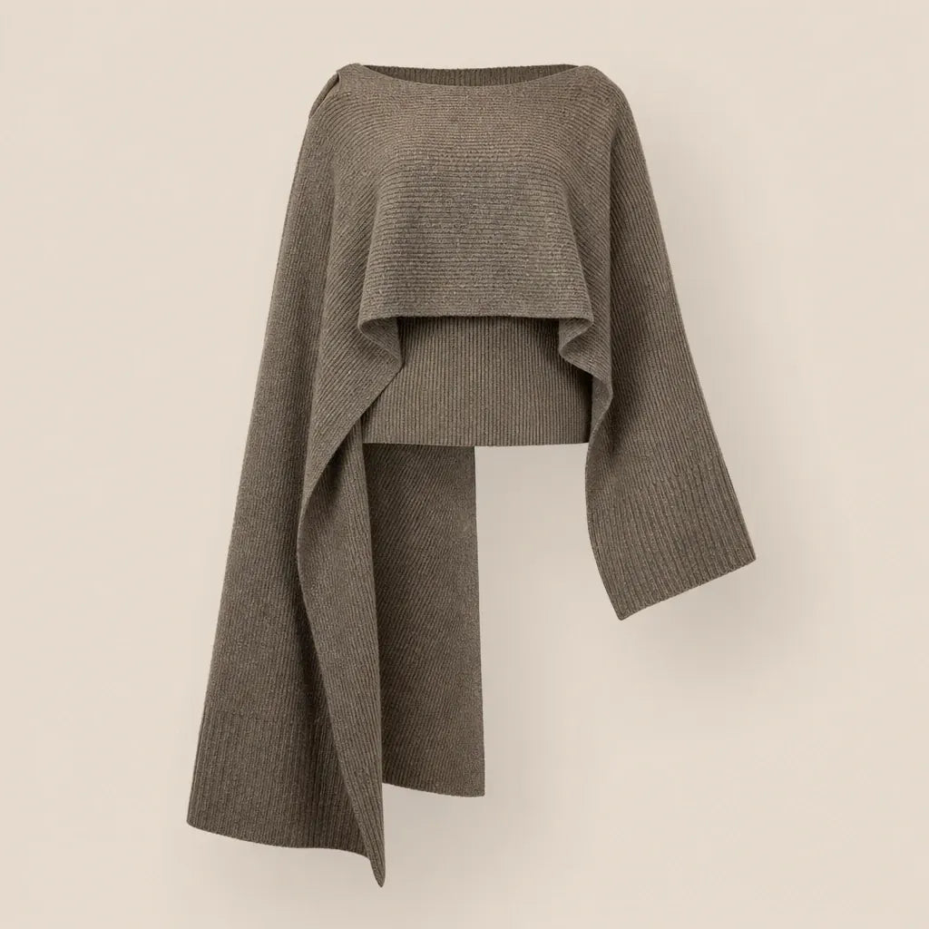 Ton poncho Poncho Femme Asymétrique Tricoté