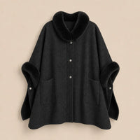 Ton poncho Poncho Femme Chaud Avec Fausse Fourrure Manches