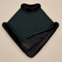 Ton poncho Poncho Femme Chaud En Maille Avec Fausse Fourrure