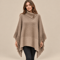 Ton poncho Poncho Femme En Maille À Franges