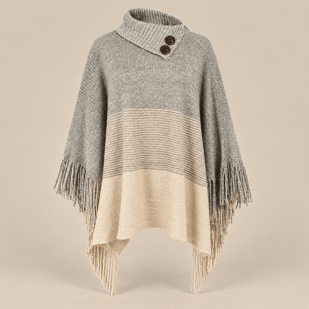 Ton poncho Poncho Femme En Maille À Franges