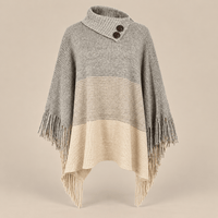 Ton poncho Poncho Femme En Maille À Franges