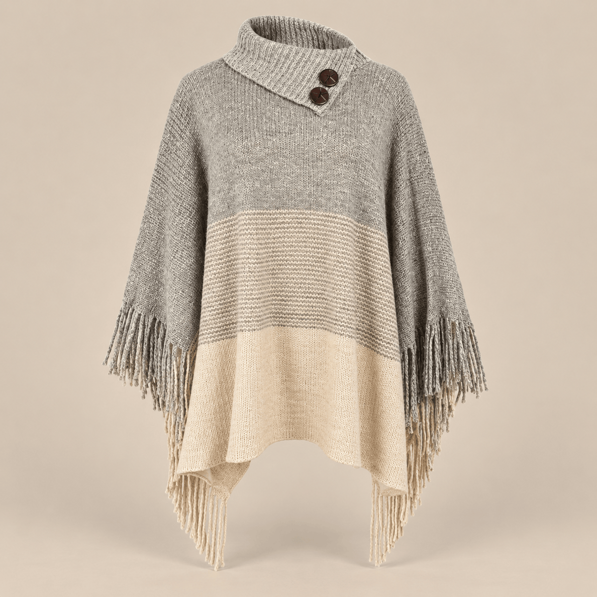 Ton poncho Poncho Femme En Maille À Franges