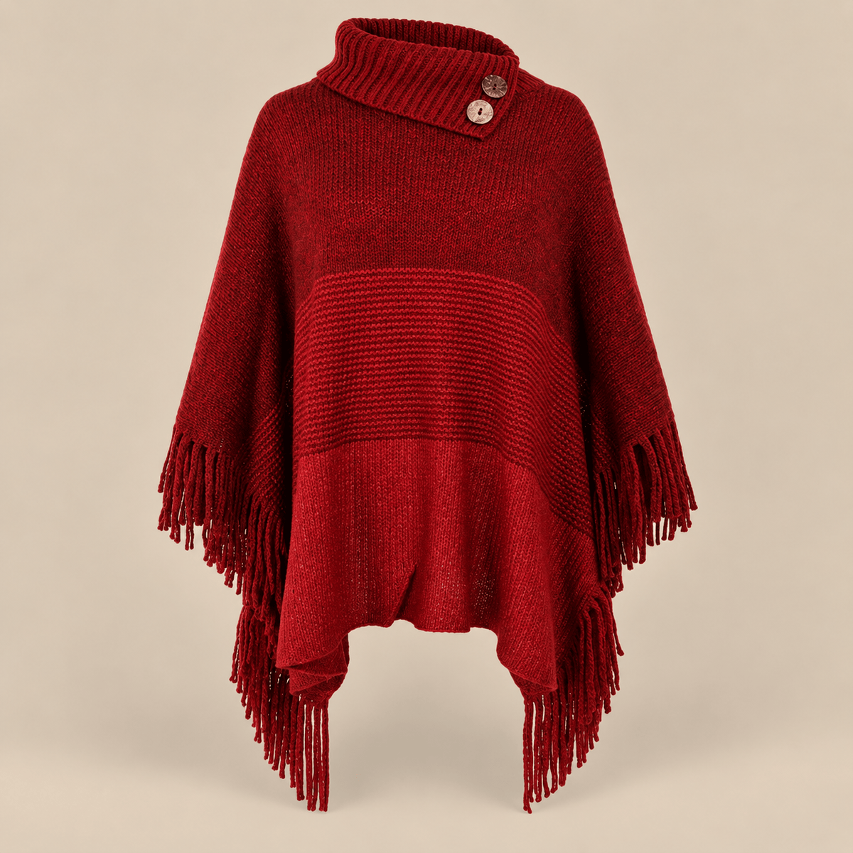 Ton poncho Poncho Femme En Maille À Franges
