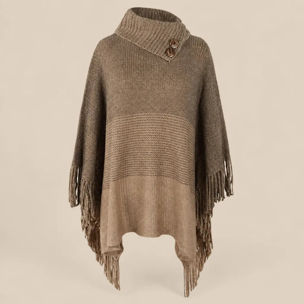 Ton poncho Poncho Femme En Maille À Franges
