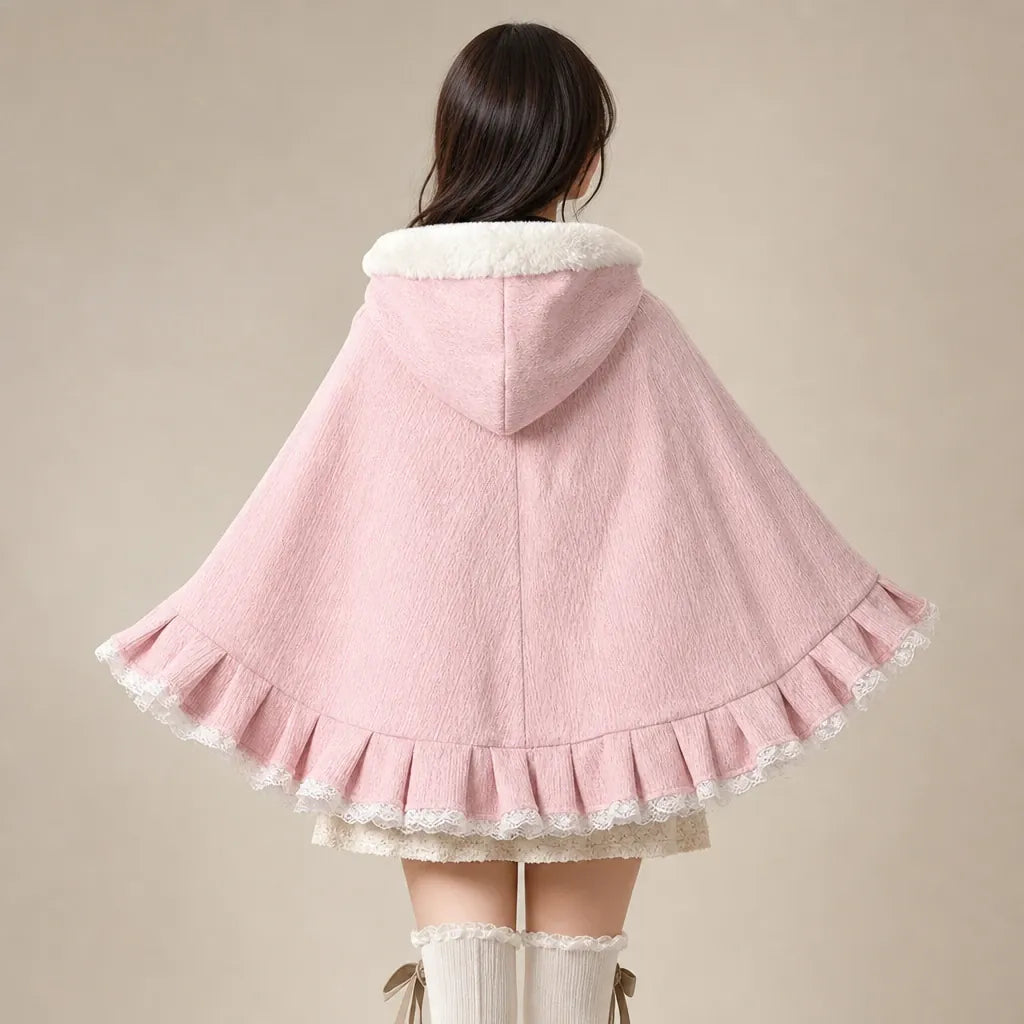 Ton poncho Poncho Femme En Polaire Style Lolita À Capuche
